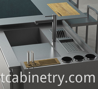 stainless steel kitchen sink with cabinet